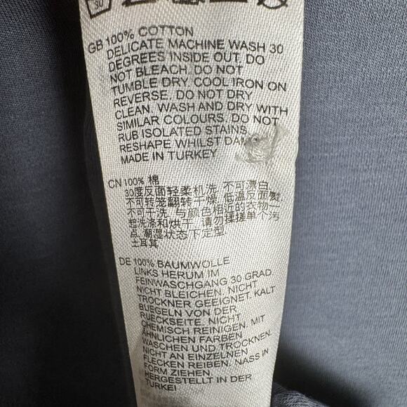 REISS Men’s Short Sleeve Cuban Collar Shirt Large Blue Embroidered Cotton - Picture 5 of 10